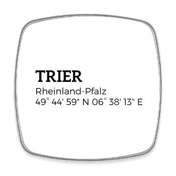 Trier Rhineland-Palatinate coordinates - Square fridge magnet - white - Front
