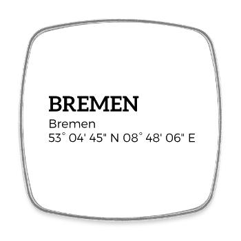 Brême Brême coordonnées - Magnet carré - blanc - Devant