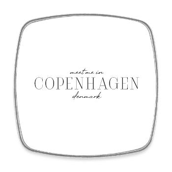 Kopenhagen Stil Desing T-Shirt - Viereckiger Kühlschrankmagnet - Weiß - Vorne