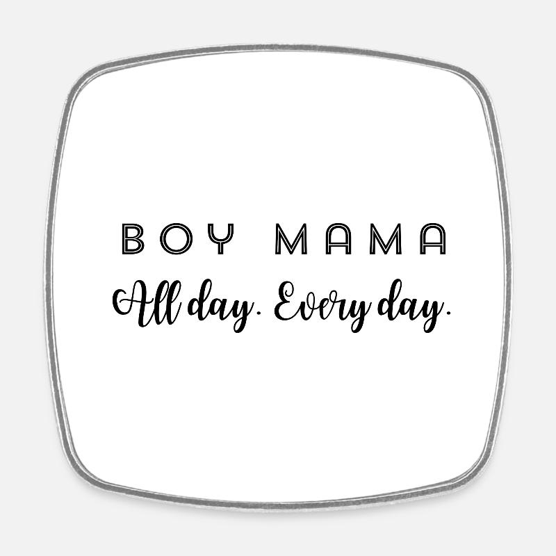 Boy Mom - Square fridge magnet - white