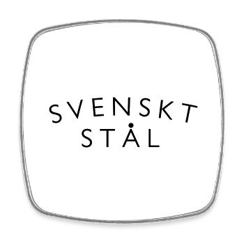 Schwedischer Stahl - Viereckiger Kühlschrankmagnet - Weiß - Vorne