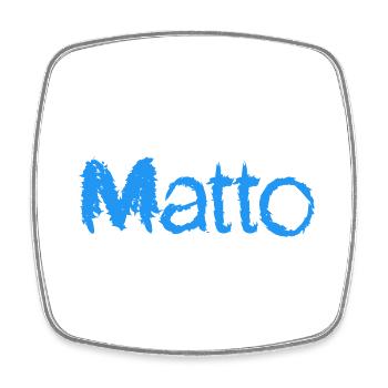 Texte bleu matto grand nom - Magnet carré - blanc - Devant