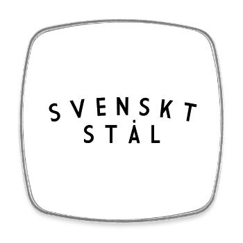 Schwedischer Stahl - Viereckiger Kühlschrankmagnet - Weiß - Vorne