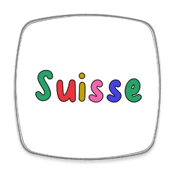 SUISSE. PAYS. GENEVE. HUMOUR. DRAPEAU - Magnet carré - blanc - Devant