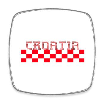 Kroatien hrvatska kroatien hrv hr zagreb geteilt - Viereckiger Kühlschrankmagnet - Weiß - Vorne