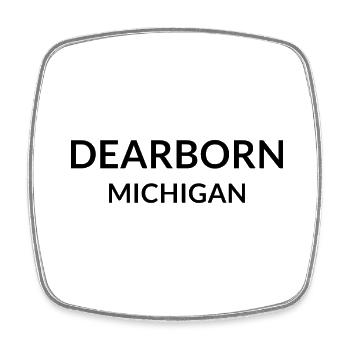 Dearborn Michigan USA - Square fridge magnet - white - Front