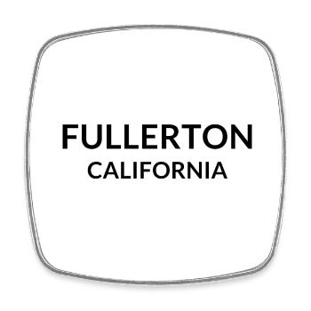 Fullerton California USA - Viereckiger Kühlschrankmagnet - Weiß - Vorne