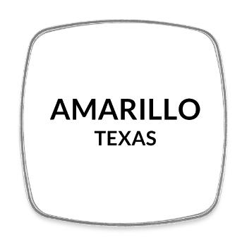 Amarillo, Texas, USA - Square fridge magnet - white - Front