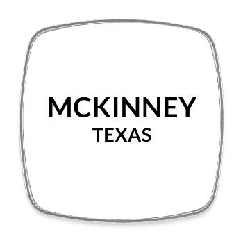 McKinney, Texas, USA - Square fridge magnet - white - Front
