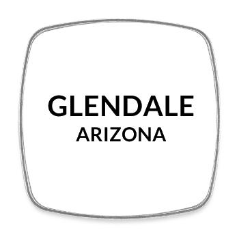 Glendale, Arizona, USA - Square fridge magnet - white - Front
