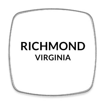 Richmond Virginia USA - Square fridge magnet - white - Front
