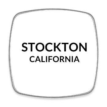 Stockton California USA - Viereckiger Kühlschrankmagnet - Weiß - Vorne