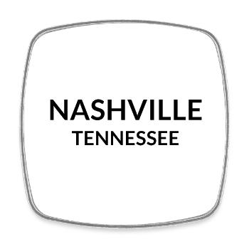 Nashville Tennessee USA - Viereckiger Kühlschrankmagnet - Weiß - Vorne