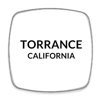Torrance California USA - Viereckiger Kühlschrankmagnet - Weiß - Vorne