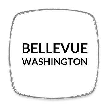 Bellevue Washington USA - Viereckiger Kühlschrankmagnet - Weiß - Vorne