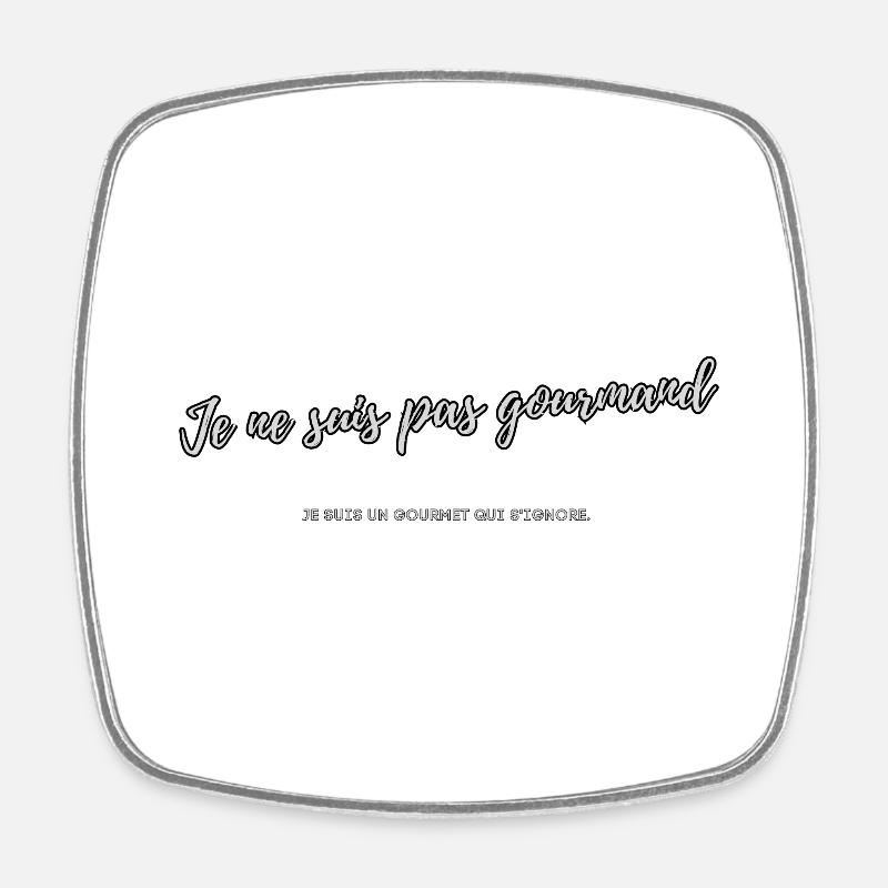 Gourmand - Magnet carré - blanc