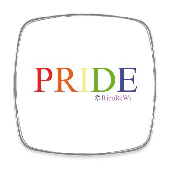 PrideSchriftzug Design_2024 - Viereckiger Kühlschrankmagnet - Weiß - Vorne