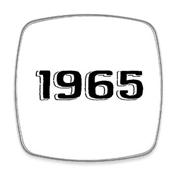 Vintage 1965 Born Birthday Retro 1965 - Square fridge magnet - white - Front