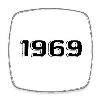 Vintage 1969 Naissance Anniversaire Rétro 1969 - Magnet carré - blanc - Devant