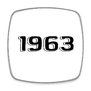 Vintage 1963 Born Birthday Retro 1963 - Square fridge magnet - white - Front