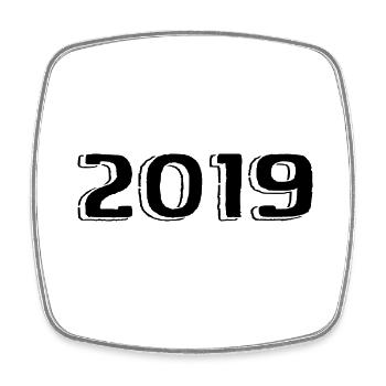Vintage 2019 Born Birthday Retro 2019 - Square fridge magnet - white - Front
