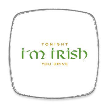 Irish Funny Saying - Tonight I m Irish - Square fridge magnet - white - Front