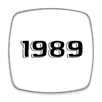 Millésime 1989 Naissance Anniversaire Rétro 1989 - Magnet carré - blanc - Devant