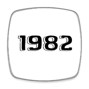 Vintage 1982 Born Birthday Retro 1982 - Square fridge magnet - white - Front