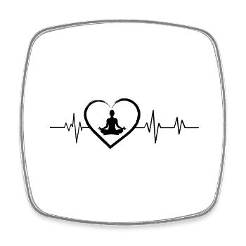 Herzschlag Yoga - Viereckiger Kühlschrankmagnet - Weiß - Vorne