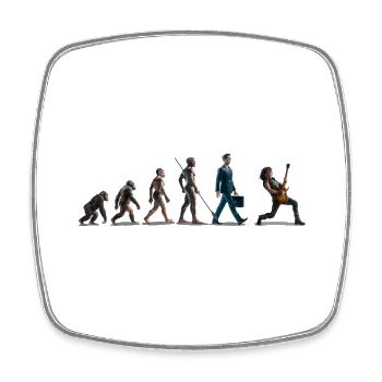 Evolution Guitar Player - Square fridge magnet - white - Front