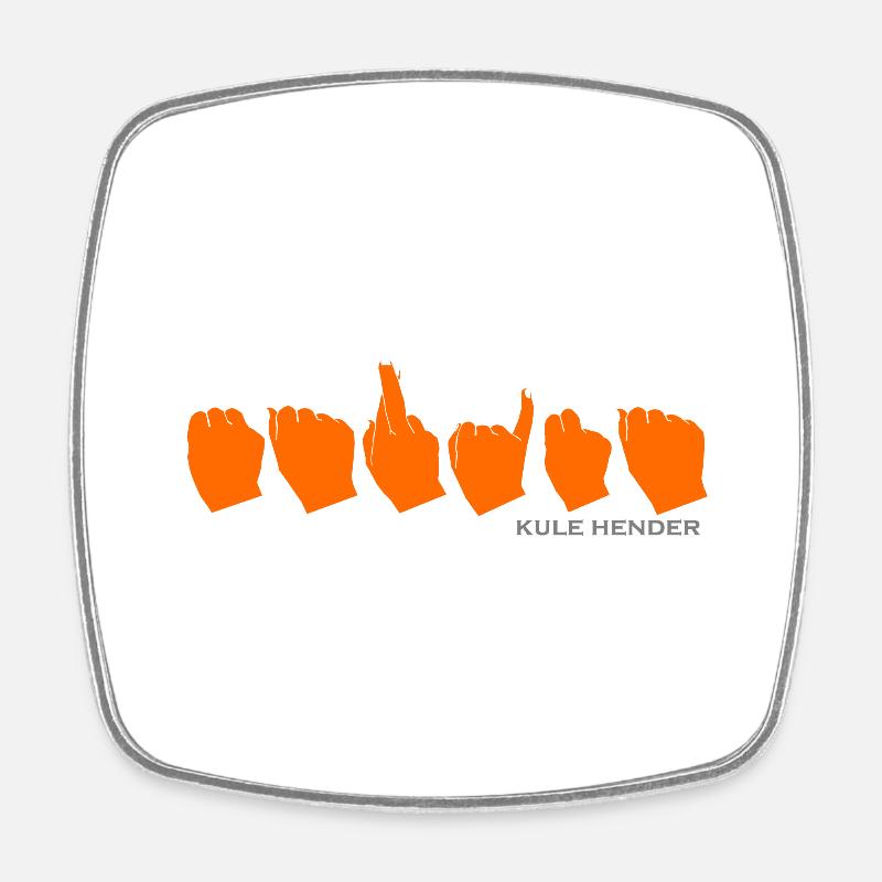 Marina (orange with white nails) - Square fridge magnet - white