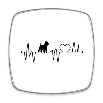 Herzschlag Hund Hund - Viereckiger Kühlschrankmagnet - Weiß - Vorne