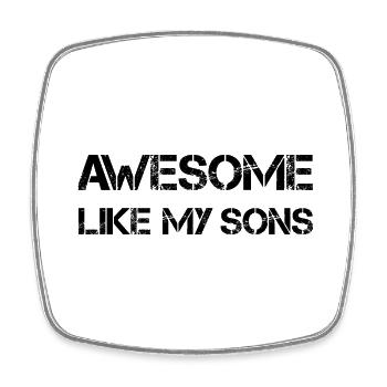 AWESOME LIKE MY SONS Geschenk für Vater Mutter - Viereckiger Kühlschrankmagnet - Weiß - Vorne