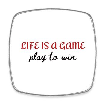 Life is a game - Square fridge magnet - white - Front