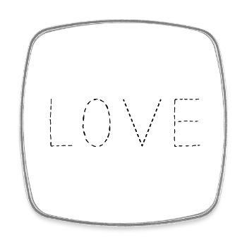 LOVE - Viereckiger Kühlschrankmagnet - Weiß - Vorne