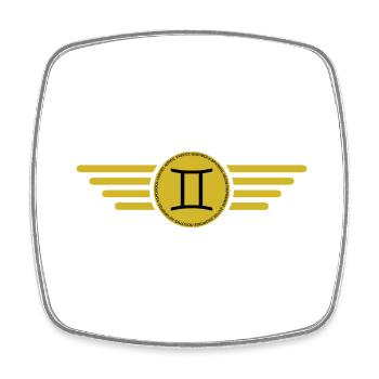 Sternzeichen Zwillinge, Outfit T-Shirt Design - Viereckiger Kühlschrankmagnet - Weiß - Vorne