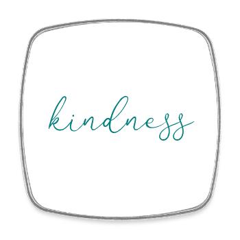 kindness - Square fridge magnet - white - Front