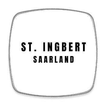 St. Ingbert Saarland - Square fridge magnet - white - Front