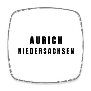 Aurich Niedersachsen - Viereckiger Kühlschrankmagnet - Weiß - Vorne