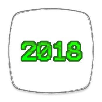 Nerd 2018 - Square fridge magnet - white - Front
