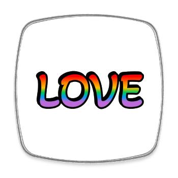 Amour arc-en-ciel rétro - Magnet carré - blanc - Devant