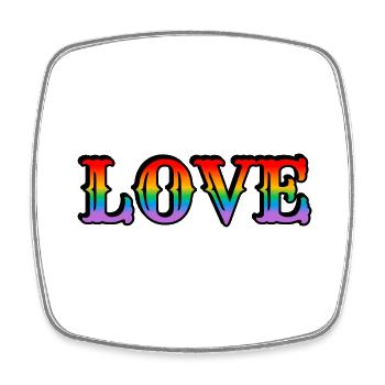 Retro Rainbow Love - Square fridge magnet - white - Front