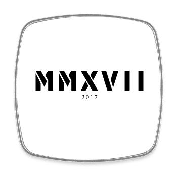 Roman numeral year of birth Made in 2017 - Square fridge magnet - white - Front