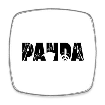 Panda Typo - Square fridge magnet - white - Front