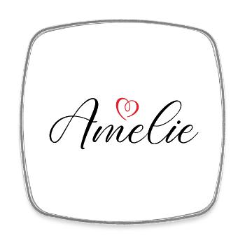 amelie name herz - Viereckiger Kühlschrankmagnet - Weiß - Vorne
