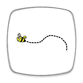 Bee - Square fridge magnet - white - Front