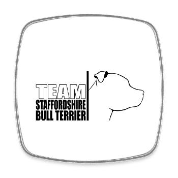 TEAM Staffordshire Bull Terrier Hunde Wilsigns - Viereckiger Kühlschrankmagnet - Weiß - Vorne
