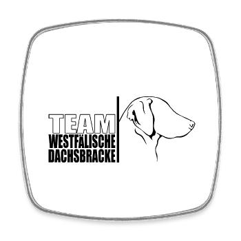 TEAM Westphalien, Badger Hound, Chien, Wilsigns - Magnet carré - blanc - Devant