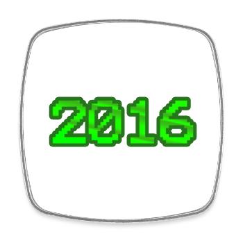 Computer 2016 - Viereckiger Kühlschrankmagnet - Weiß - Vorne
