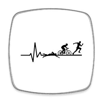 Triathlon Laufen Schwimmen Radfahren - Viereckiger Kühlschrankmagnet - Weiß - Vorne